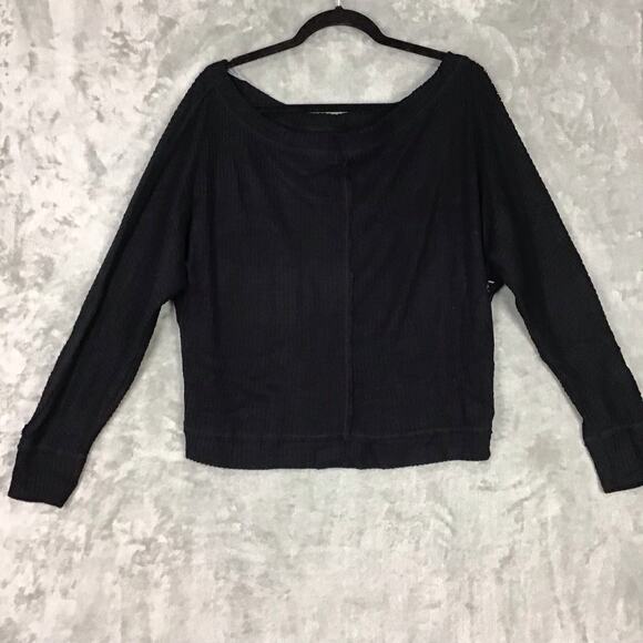 Caslon Women’s Black Waffle Knit Boat Neck Dolman Sleeve Top Size S NWOT - Picture 6 of 9